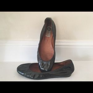 LANVIN Paris round toe dark green ballet flats